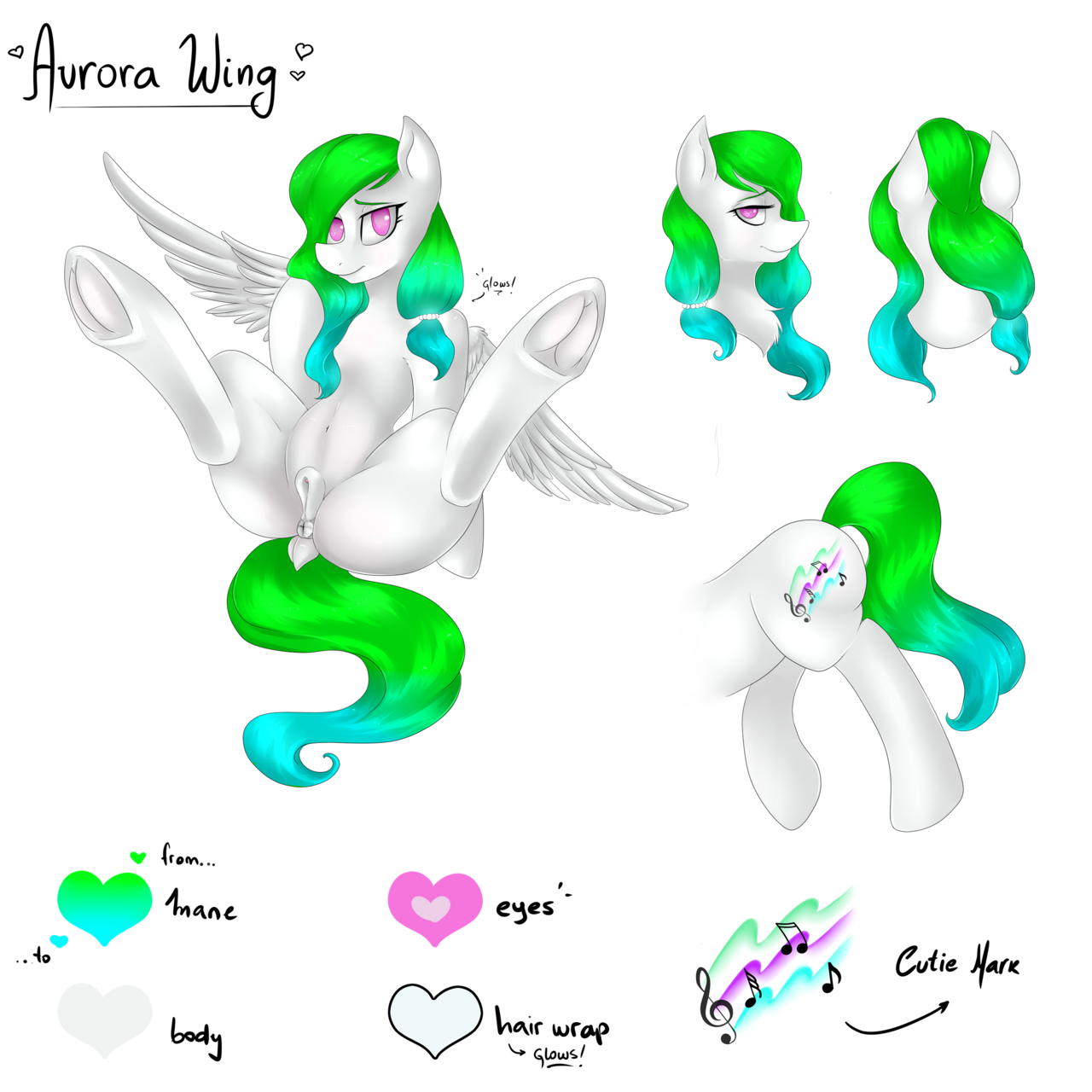 Aurora Wings reference sheet (NSFW)