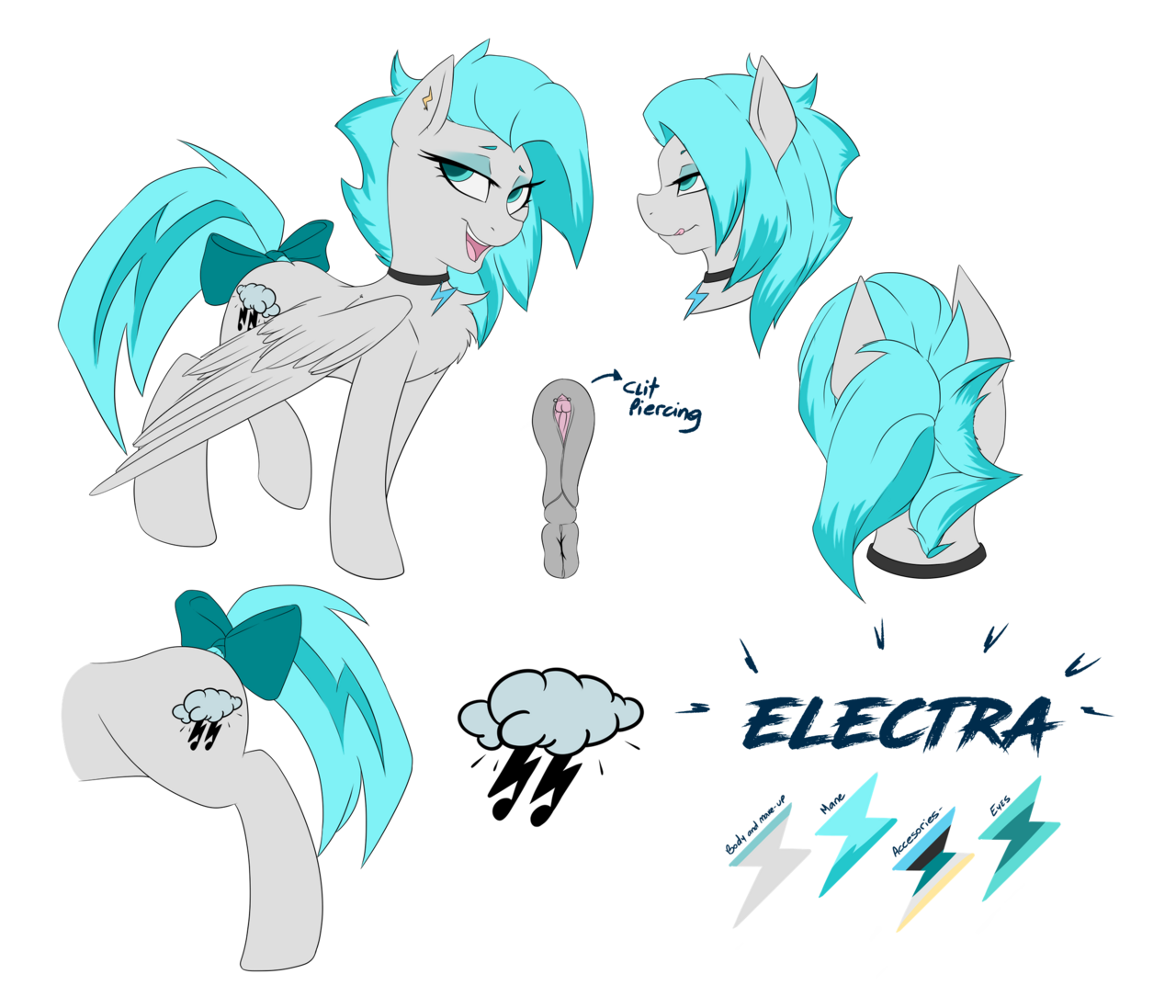 Electra Bolts reference sheet (NSFW, flat color)